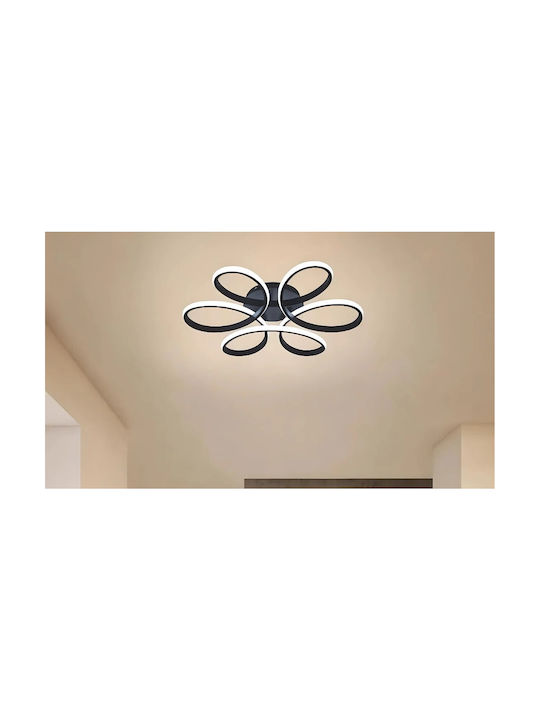 Modern Black Led Ceiling Light 3 Light Colours 40x15cm