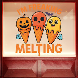 Halloween Schaufenstersticker Freaking Schmelzend 80x70cm