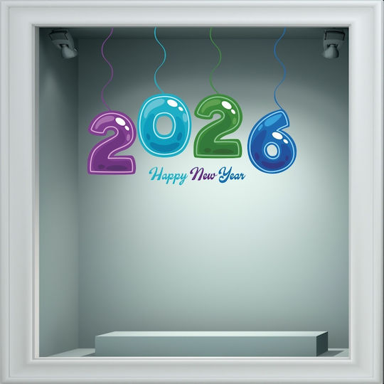 Αυτοκόλλητο Βιτρίνας - Happy New Year - 120cm X 90cm