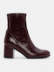 Wildleder Stiefeletten Damen Burgundisch