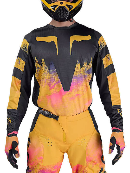 Fox Pentru bărbați Tricou Motocross Mânecă lungă Portocaliu Culoare