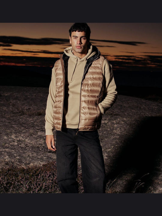 Ärmellos Jacke Beige/Gold