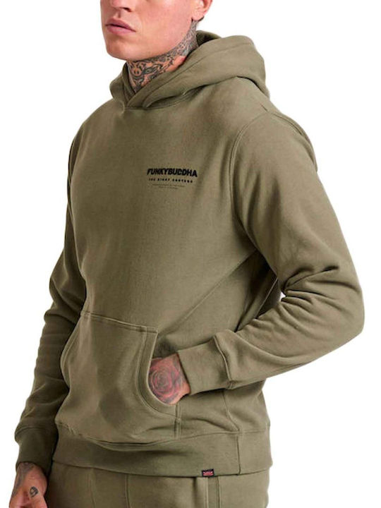 Funky Buddha Sweatshirt with Hood Khaki