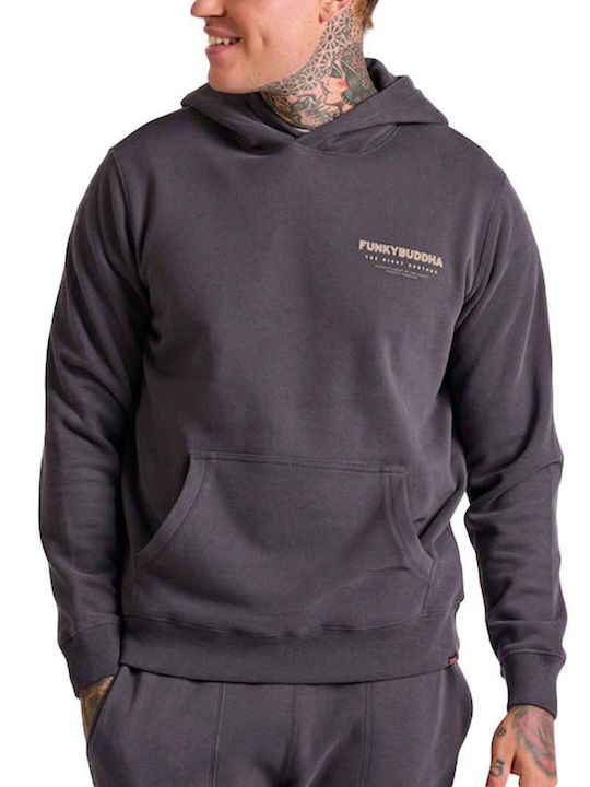 Funky Buddha Sweatshirt with Hood Gray
