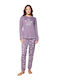 Modalove Winter Damen Pyjama-Set Purple