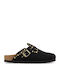 Boston Anatomic Suede Clogs Women's Black Slippers