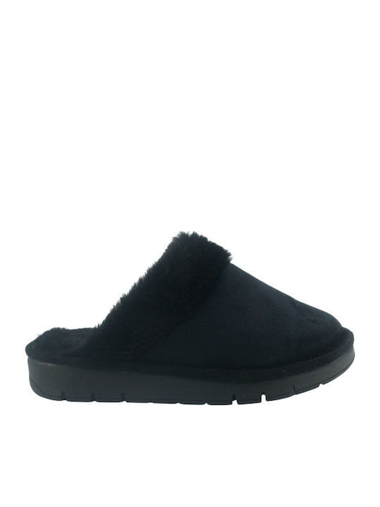 Fild Winter Damen Hausschuhe Schwarze
