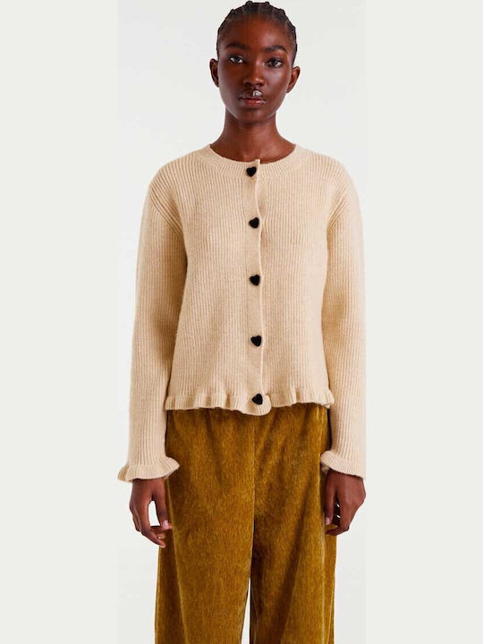 Γυναικεία Πλεκτή Ζακέτα Beige, Off White