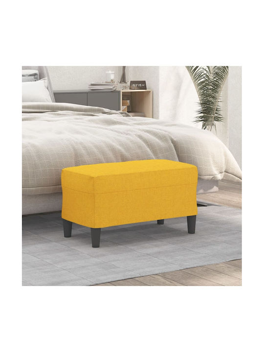 Fabric Upholstered Bench Stool with Light Yello...