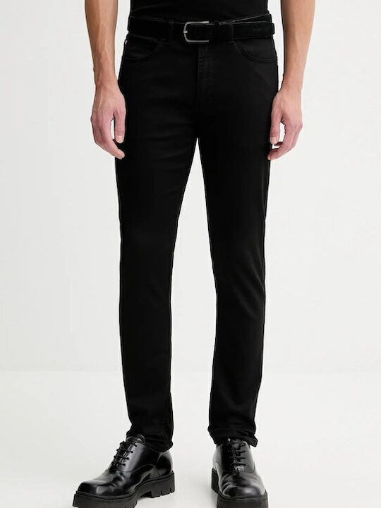 734 Men's Elastic Jeans Pants with Slim Straight Fit Black