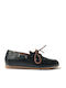 Leather Women's Boat Shoes in Black Color
