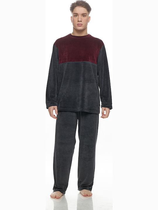 Galaxy Men's Winter Pajamas Set Graphite