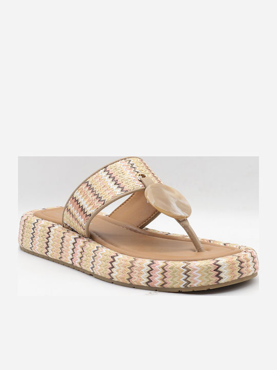 Jomix Women's Flat Sandals in Beige Color