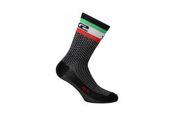 Six2 Short Logo Cycling Socks Black Italy Flag