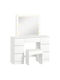 Floor-standing Wooden Bedroom Dressing Table White with Mirror & Stool 110x39.5x140cm