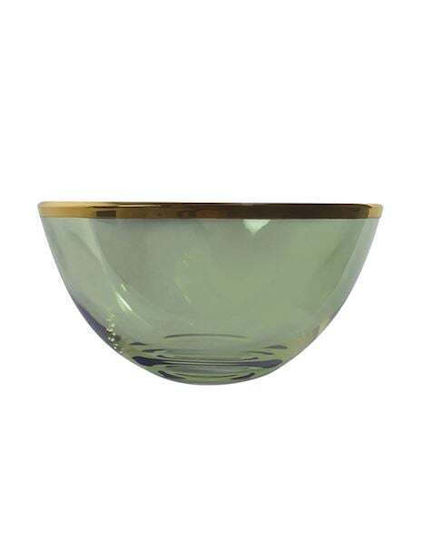 Bowl Handmade Glass Green Harlequin Griffe 13.5 Cm