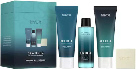 The Scottish Fine Soaps Sea Kelp Travel Set For Body Cleaning And Moisturizing 4 Pieces