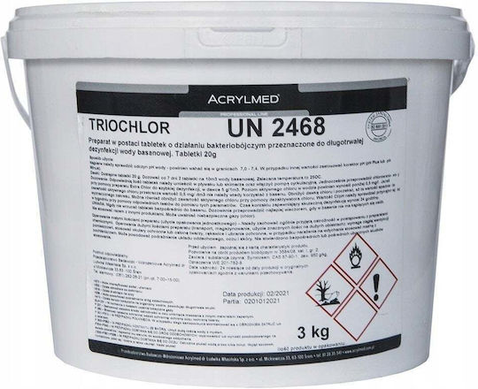 Acrylmed Triochlor Slow-release Chlorine Tablets 20 G 3 Kg