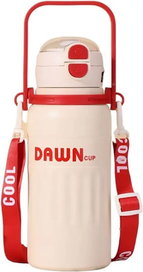 Tragbare Flasche-Thermos Flasche Thermosflasche Rostfreier Stahl / Kunststoff 800ml Red/beige