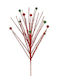 Red Branch with Red and Green Pom-Poms H76cm