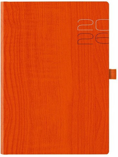 Diary 2026 Daily 14.5x20.5 Woodline Flat Orange