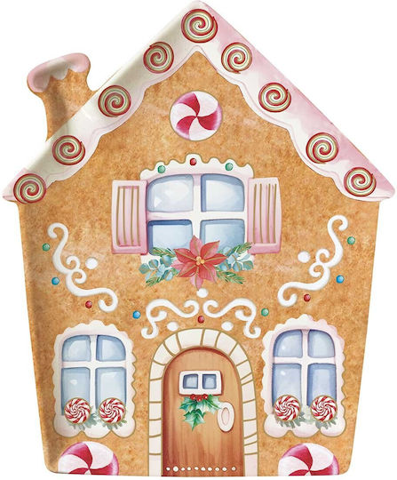 Easylife Christmas Platter Porcelain Multicolored L25.5xW21cm.