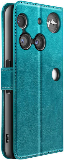 Mayaxess Brieftasche Hülle Nichts Phone 3 Handgelenkriemen Stand Funktion Türkis