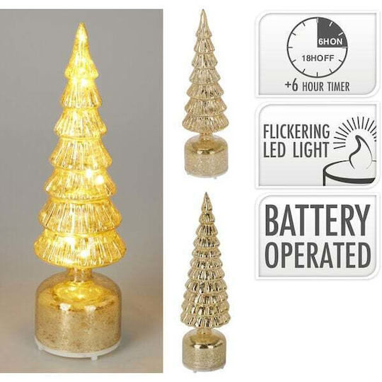 Christmas Decorative Illuminated Glass Tree 36cm Battery (Μiscellaneous Designs)