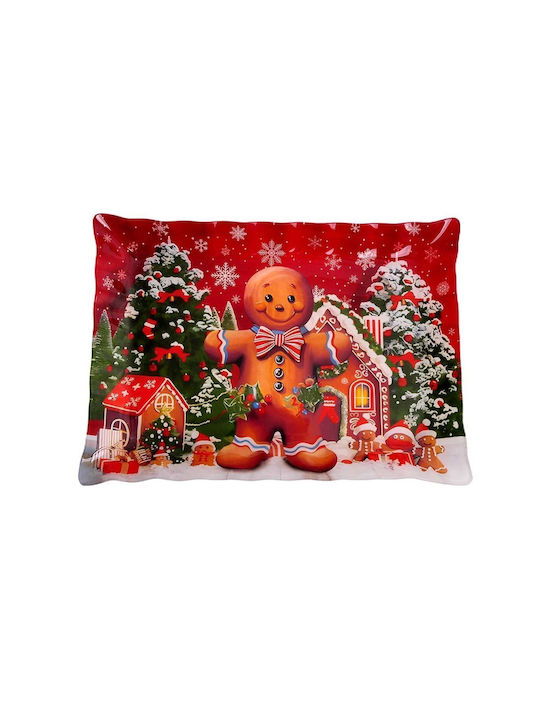 Marva Christmas Platter Glass Red L36xW26cm.
