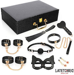 8-teiliger Leder-Bondage-Bausatz Aufbewahrungskoffer