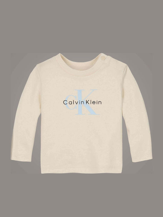 Calvin Klein Kinderhemd Langarm Ecru