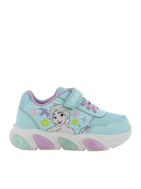 Kinder Sneakers mit Klettverschluss & Lichtern Hellblau
