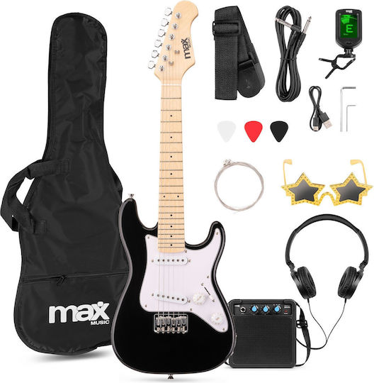 Max Gigkit Junior Electric Guitar Package 1/4 Black