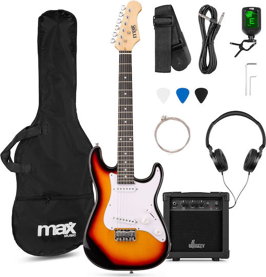 Max Gigkit Junior Πακετο Ηλεκτρικης Κιθαρας 3/4 Sunburst