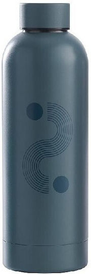 DAY Μπουκάλι Θερμός Ανοξείδωτο 500ml Γκρι Μπλε