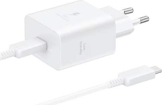 Samsung Charger with USB-C Port and Cable USB-C - USB-C 45W Power Delivery Whites (EP-T4511X)