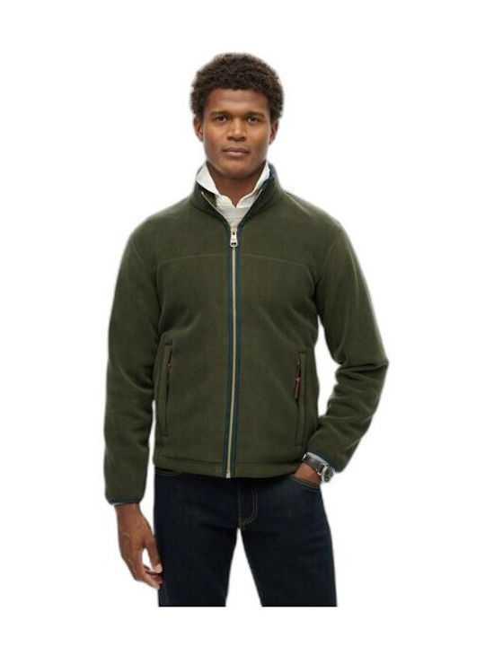 Men's Fleece Jacket Hooded Green