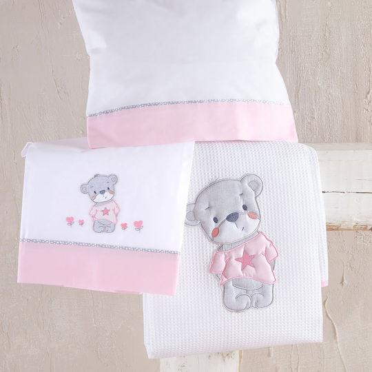 Rythmos Blanket Cot Booby Waffle Pink 120x150cm