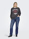 Hoch tailliert Damenjeans in Lockerer Passform Blue
