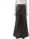 Faux Damen Hoch tailliert Stoff Hose in Weiter Linie Brown