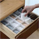 Plastic Drawer Divider for Underwear in White Color 49x14cm 4pcs