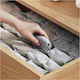 Plastic Drawer Divider for Underwear in Gray Color 36.5x6.5cm 8pcs