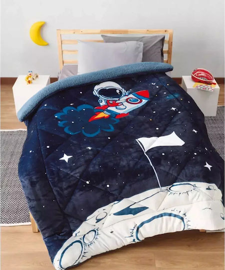 Kentia Kids Duvet Cover Double Sided Single with Hollowfiber Filling Sirius Blue-white 160x220cm Kentia Kids Duvet Cover Double Sided Single with Hollowfiber Filling Sirius Blue-white 160x220cm