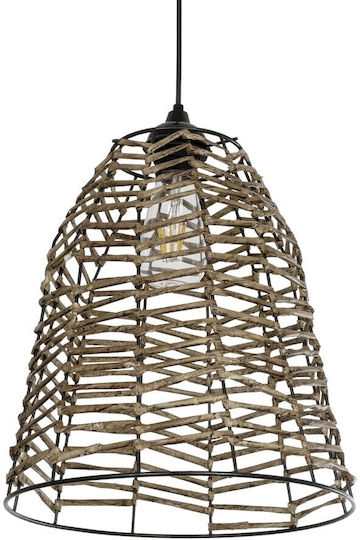 GloboStar Netz Pendant Light Beige Boho with Rope for Socket E27 30x30x38cm