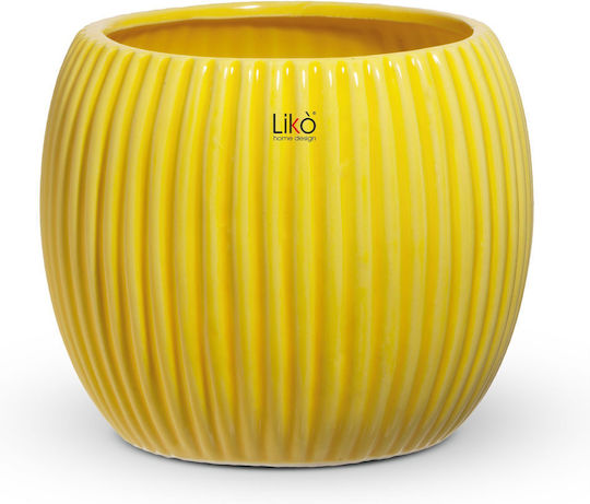 Fankon Flowers Planter Ceramic Yellow 16x16x13.5cm.