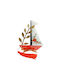 Kalliopi Silver Handmade Tabletop Lucky Charm Boat White made of Metal 2026 15x20cm 1pcs