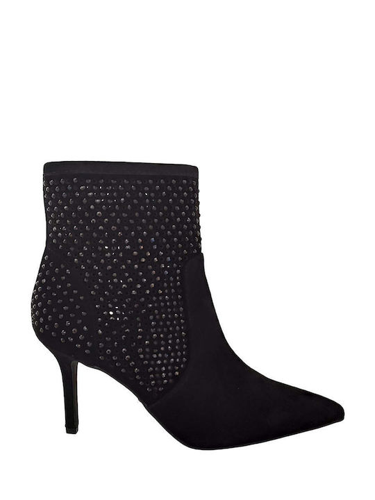 Leder Stiefeletten Damen Schwarz