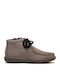 Leather Women's Ankle Boots Gray