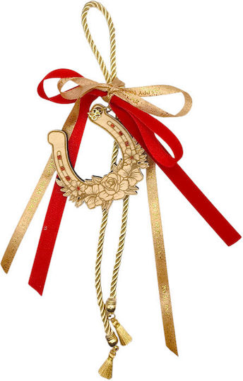 Strawberry 3D Handmade Hanging Lucky Charm Horseshoe made of Wood 2026 8x8cm 1pcs