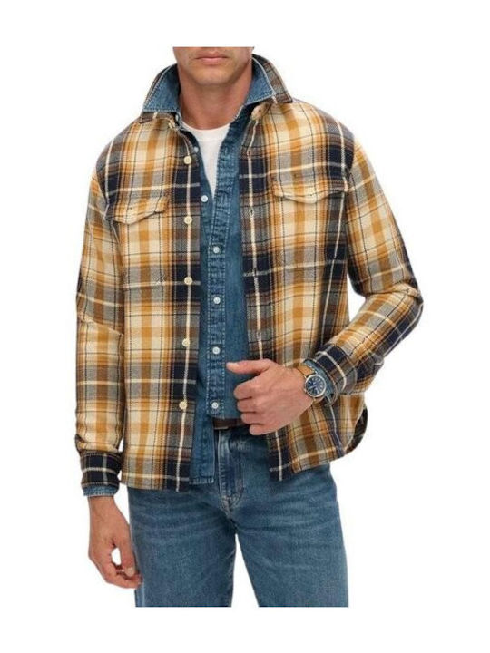 Superdry Μακρυμάνικo Βαμβακερό Overshirt Καρό Μ...